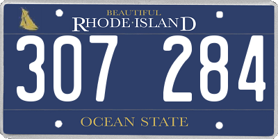 RI license plate 307284