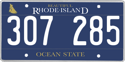RI license plate 307285