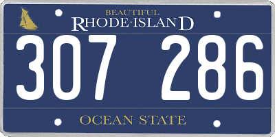 RI license plate 307286