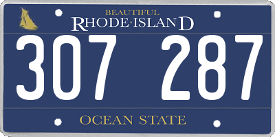 RI license plate 307287