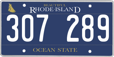 RI license plate 307289