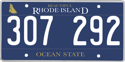RI license plate 307292