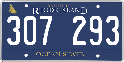 RI license plate 307293