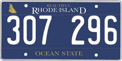 RI license plate 307296