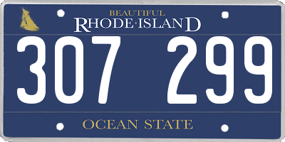 RI license plate 307299