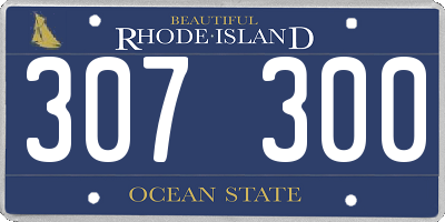 RI license plate 307300