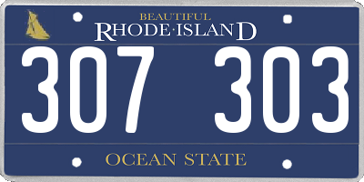 RI license plate 307303