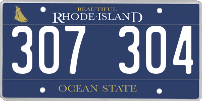 RI license plate 307304