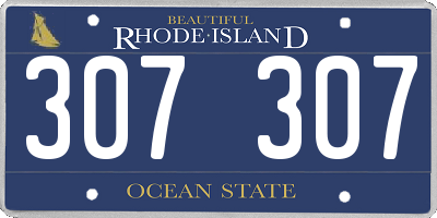 RI license plate 307307