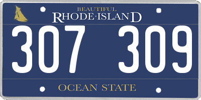RI license plate 307309
