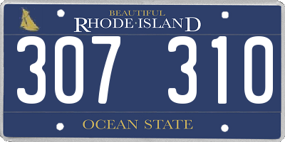 RI license plate 307310