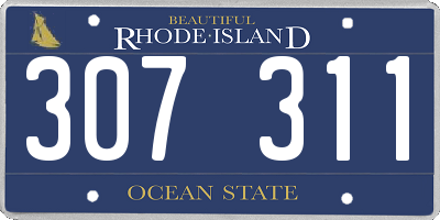 RI license plate 307311