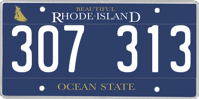 RI license plate 307313