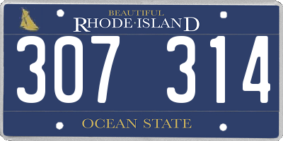RI license plate 307314