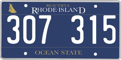 RI license plate 307315