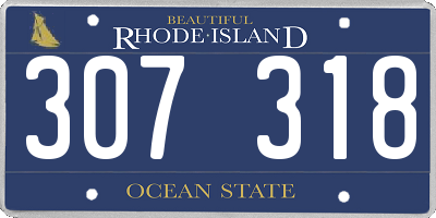 RI license plate 307318