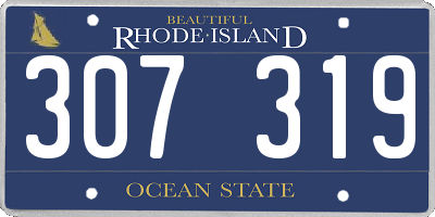 RI license plate 307319