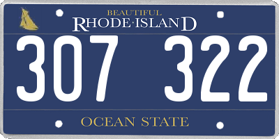 RI license plate 307322