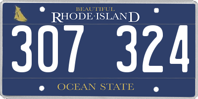 RI license plate 307324