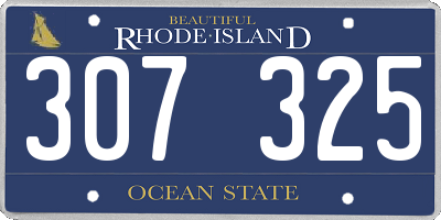 RI license plate 307325