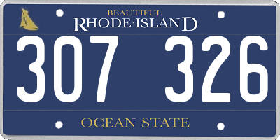 RI license plate 307326