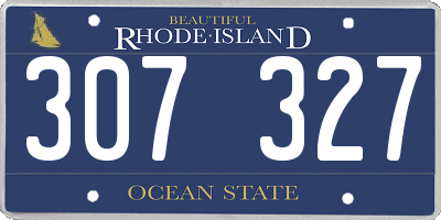 RI license plate 307327