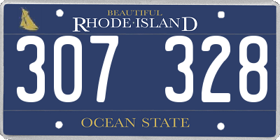 RI license plate 307328