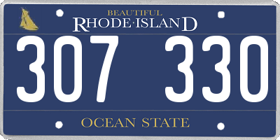 RI license plate 307330