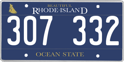 RI license plate 307332