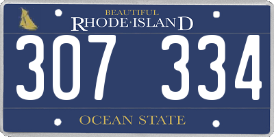 RI license plate 307334