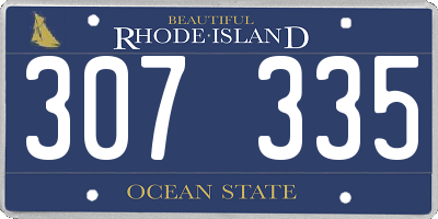 RI license plate 307335