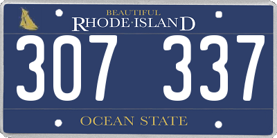 RI license plate 307337