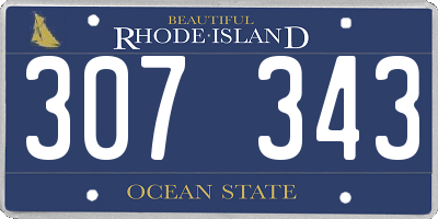 RI license plate 307343