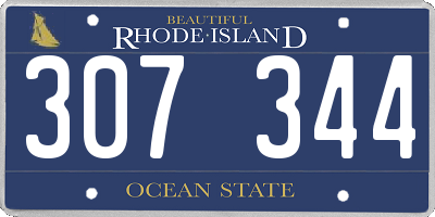 RI license plate 307344