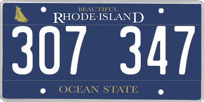 RI license plate 307347