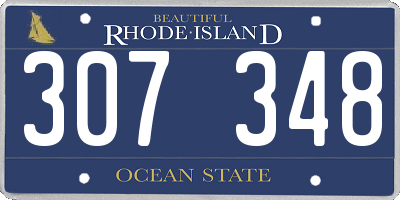 RI license plate 307348