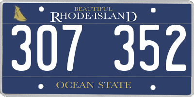 RI license plate 307352