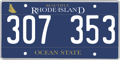 RI license plate 307353