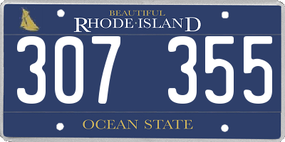 RI license plate 307355