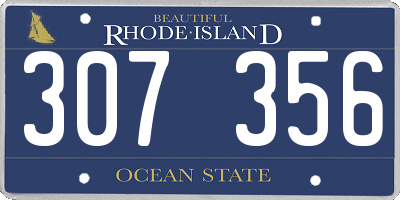 RI license plate 307356