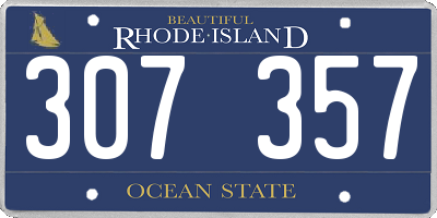 RI license plate 307357