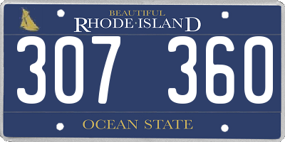 RI license plate 307360