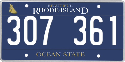 RI license plate 307361