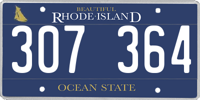 RI license plate 307364