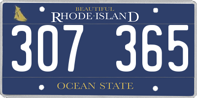 RI license plate 307365