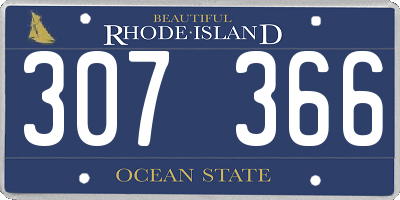 RI license plate 307366