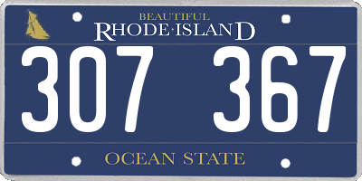 RI license plate 307367