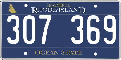 RI license plate 307369