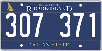 RI license plate 307371
