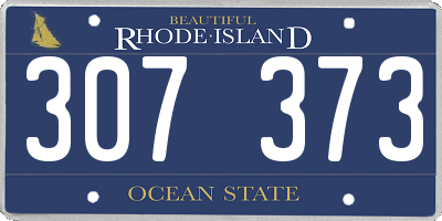 RI license plate 307373
